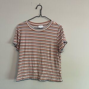True Craft Striped Short Sleeve Top